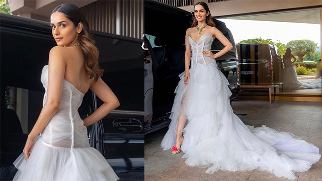 Cannes Film Festival 2023: Manushi Chillar का White Frill FishTail Gown Debut Look Viral । Boldsky