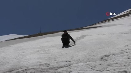 Palandöken'de mayıs ayında kar keyfi