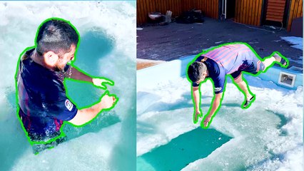 This Man Swim in Extreme Cold Water *Shocking Videos* || Best of Internet