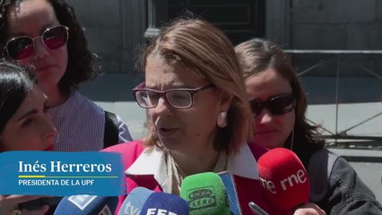 Declaraciones de Inés Herreros, presidenta de la UPF, sobre el acuerdo de los jueces con el Gobierno para evitar la huelga