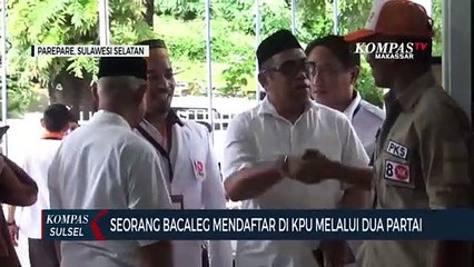 Seorang Bacaleg Mendaftar Di KPU Melalui Dua Partai