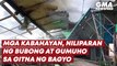 Mga kabahayan, niliparan ng bubong at gumuho sa gitna ng bagyo sa Myanmar | GMA News Feed