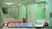 Bahagyang dumami ang mga ina-admit sa ospital na nagpopositibo sa COVID-19 — PHAPI | 24 Oras