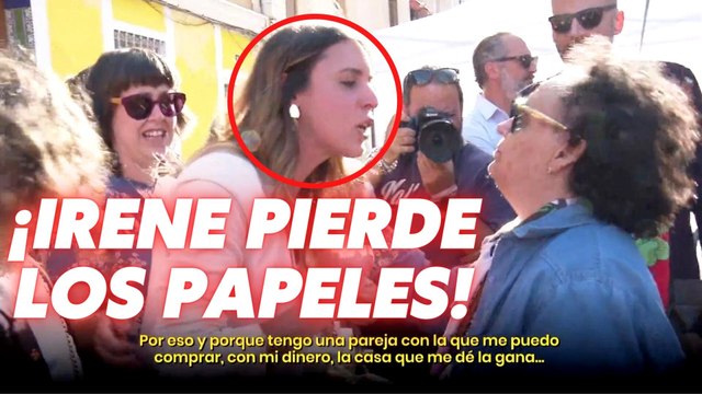 Irene Montero en estado puro: pierde los papeles cuando una mujer le pregunta por su chalet