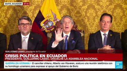 Guillermo Lasso: 'He decidido disolver la Asamblea Nacional por grave crisis política'