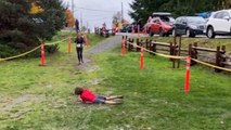 Kid's first-ever trail race ALMOST spoiled by a last-second blooper
