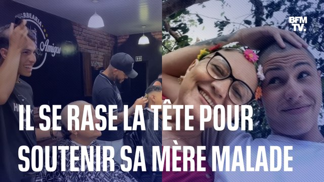Il se rase la tête pour soutenir sa mère atteinte d'un cancer