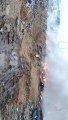 कचरा कबाड़ गोदाम में लगी आग, साढ़े तीन घंटे में बुझी, देखें वीडियो