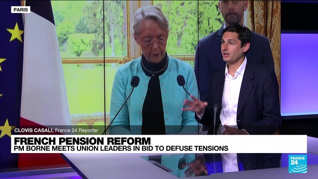 French PM Borne meets unions in bid to defuse tensions over pension reforms