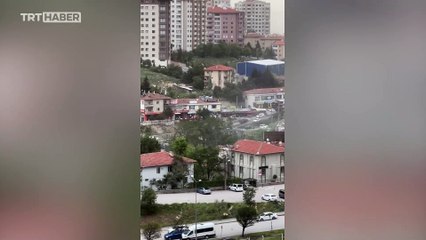 Ankara'da fırtına etkili oldu, cami minareleri yıkıldı