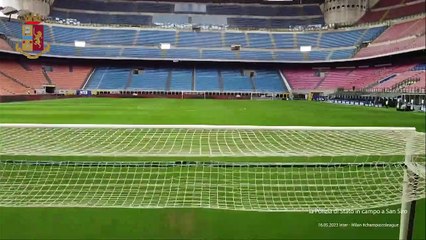 Inter-Milan, la polizia scende in campo a San Siro