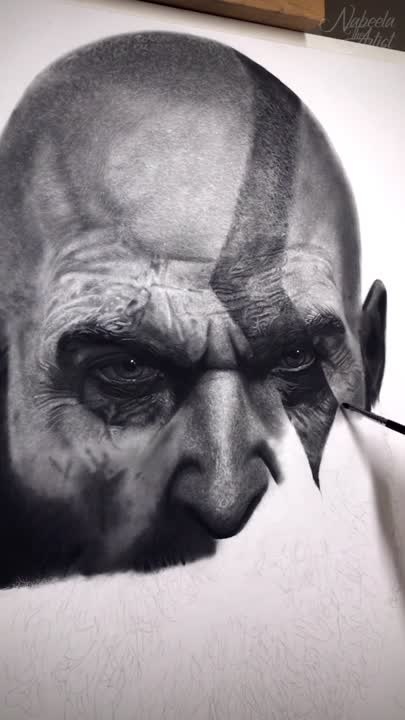 God of War - Dessin de Kratos timelapse