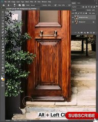 Close the door using clone stamp tool in Photoshop