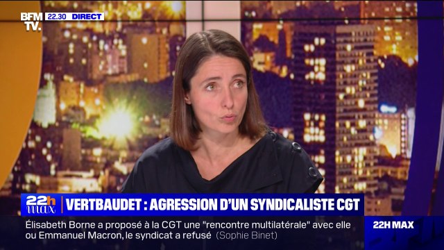 Agression d'un syndicaliste CGT Vertbaudet: Il y a une stratégie de mise en tension pour casser la grève affirme Sophie Binet (CGT)