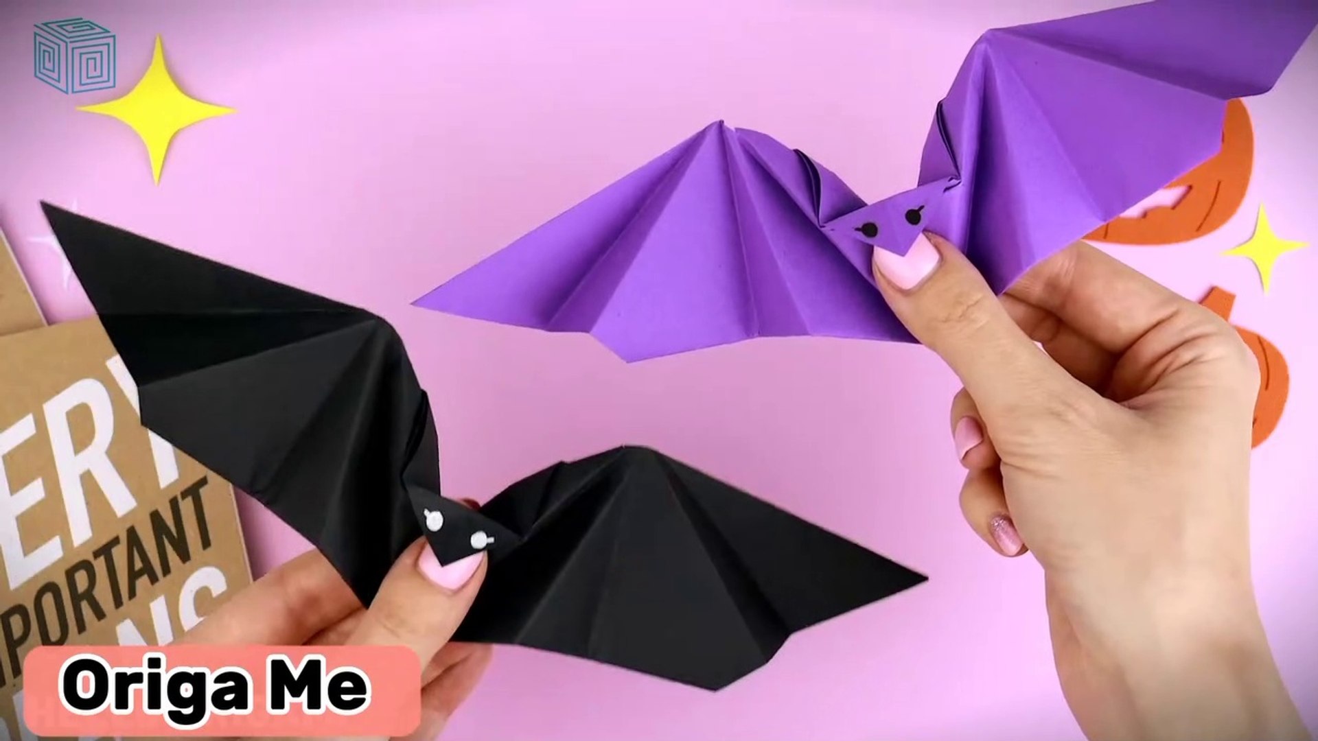 Origami Flapping Bat  How to make paper bat for Halloween - video  Dailymotion