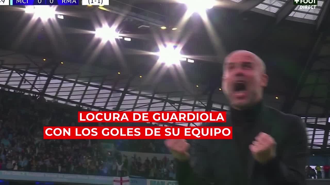 GUARDIOLA CELEBRA COMO LOCO LOS GOLES AL REAL MADRID | MANCHESTER CITY REAL MADRID | AS