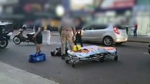 Motociclista fica ferido em acidente na Rua Paraná