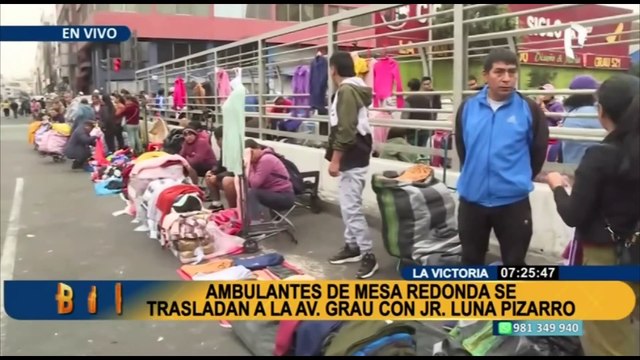 Ambulantes desalojados llegan hasta Jirón Luna Pizarro y se niegan a ser reubicados