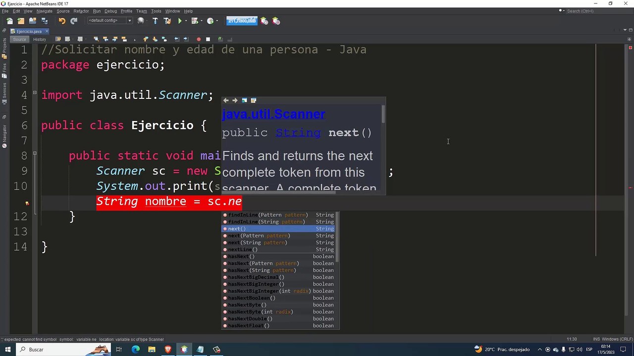 Solicitar nombre y edad de una persona en Java