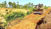 The Power of D6R XL Bulldozer in Mountain Road Construction