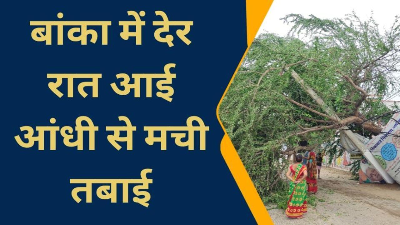 बांका: आंधी से तबाही- सड़क पर गिरा पेड़, बिजली आपूर्ति बाधित