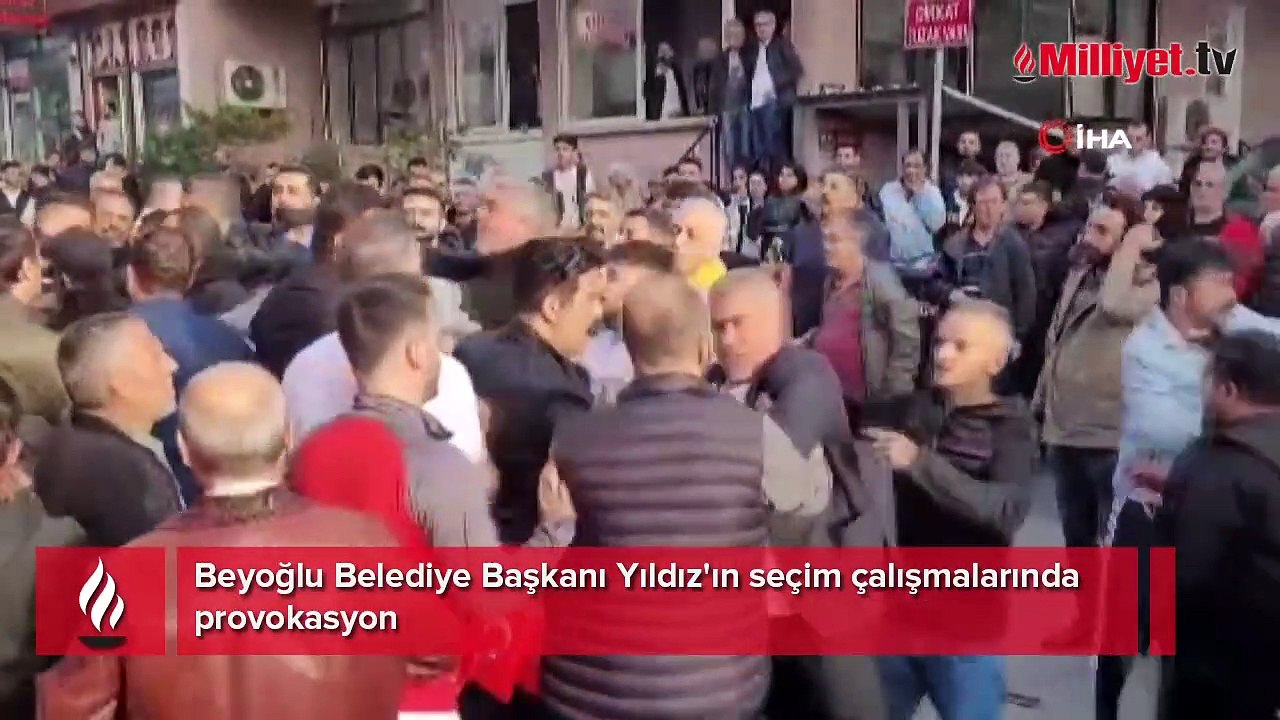 Beyoğlu Belediye Başkanı Yıldız'ın seçim çalışmalarında provokasyon