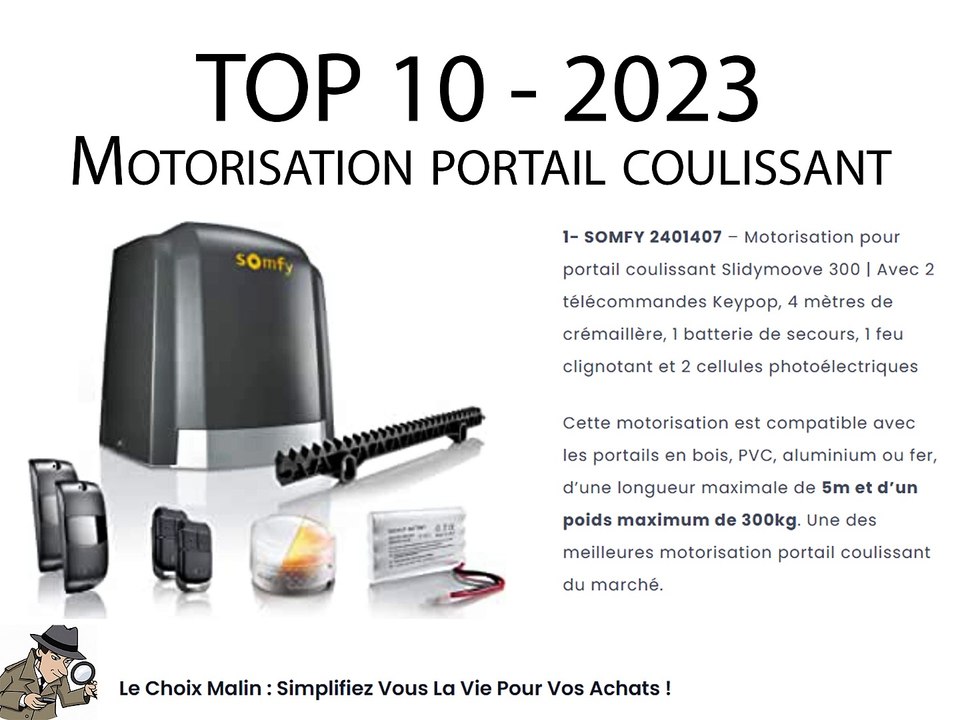TOP 10 motorisation portail coulissant