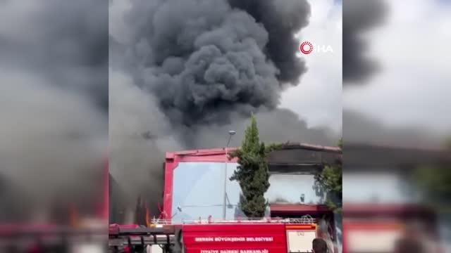 Mersin Serbest Bölgesi'nde çerez deposunda yangın