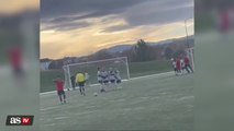 Kid asks mom to record free kick with total confidence