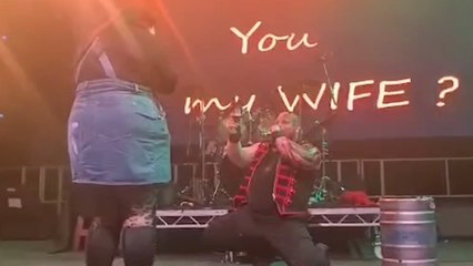 Strongman SHOCKS WIFE by PROPOSING on stage!
