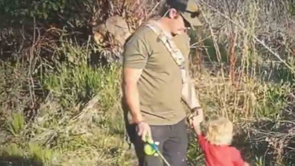 Toddler plants his face in river while trying to cross it alone