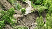 Monterenzio, l'enorme frana vista dal drone