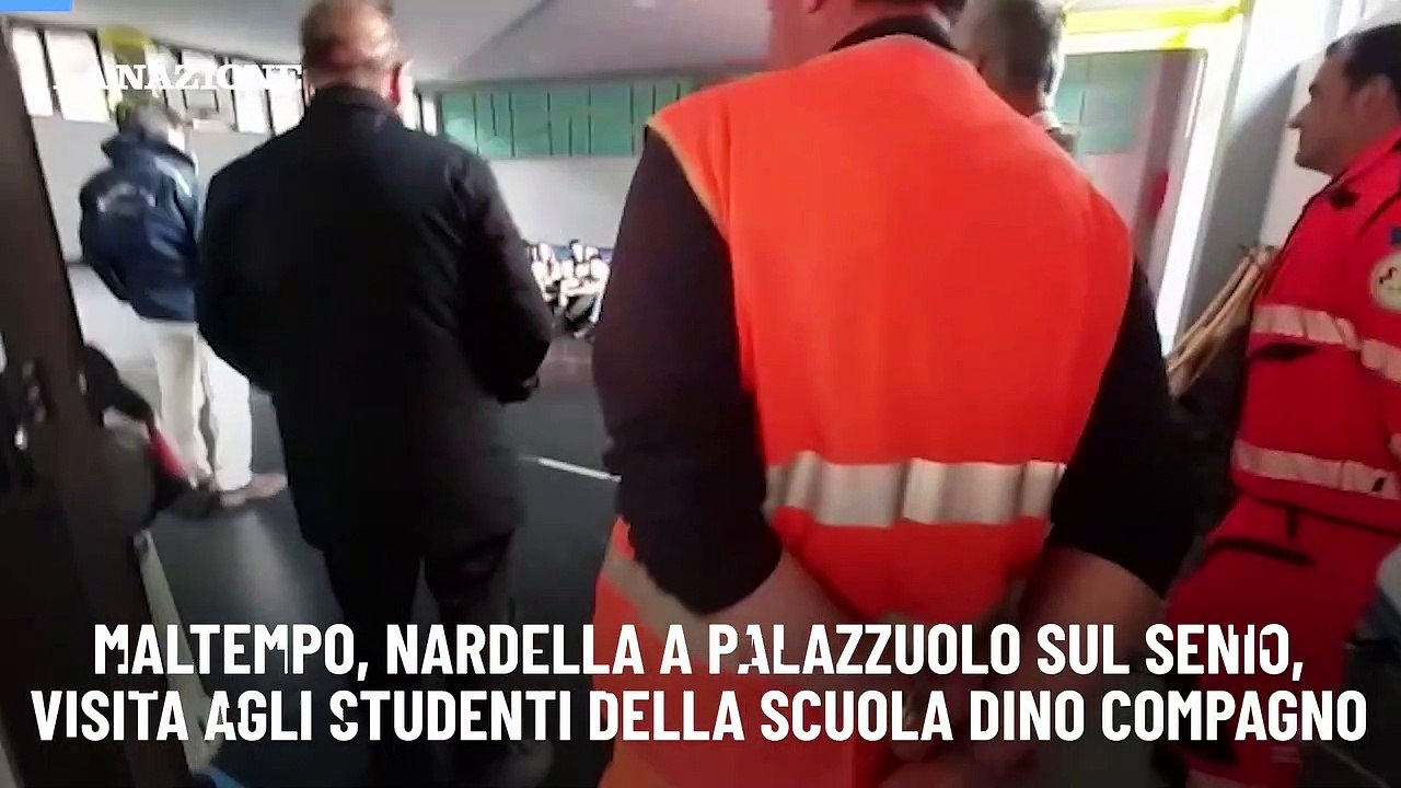Maltempo, Nardella a Palazzuolo sul Senio, visita agli studenti della scuola Dino Compagno