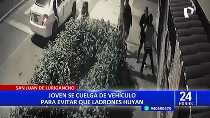 SJL: joven se cuelga de auto de ladrones para intentar recuperar su celular