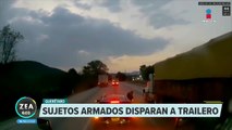 Trailero es atacado a balazos en la México-Querétaro
