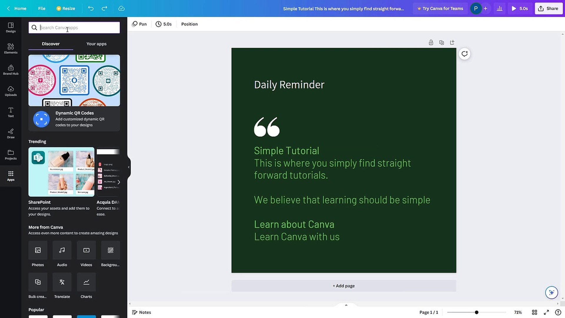 Canva Course Section 69 Translate App