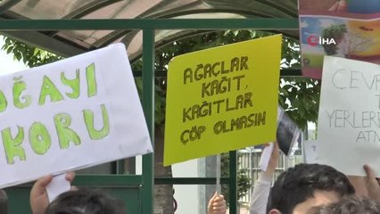 Ortaokul öğrencilerinden 'çevreye duyarlılık' yürüyüşü