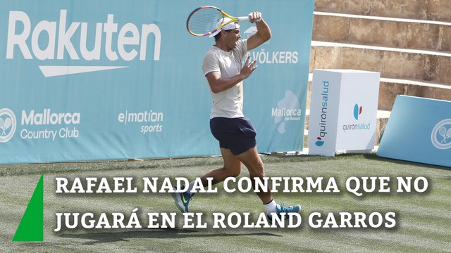 Rafael Nadal confirma que no jugará en el Roland Garros, ni en los próximos meses