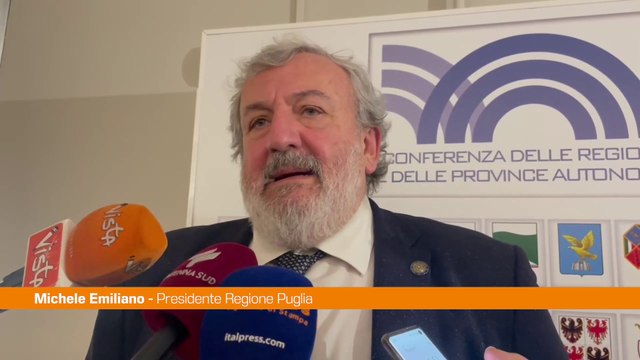 Regioni, Emiliano Ripartire subito Fondo per lo Sviluppo e Coesione