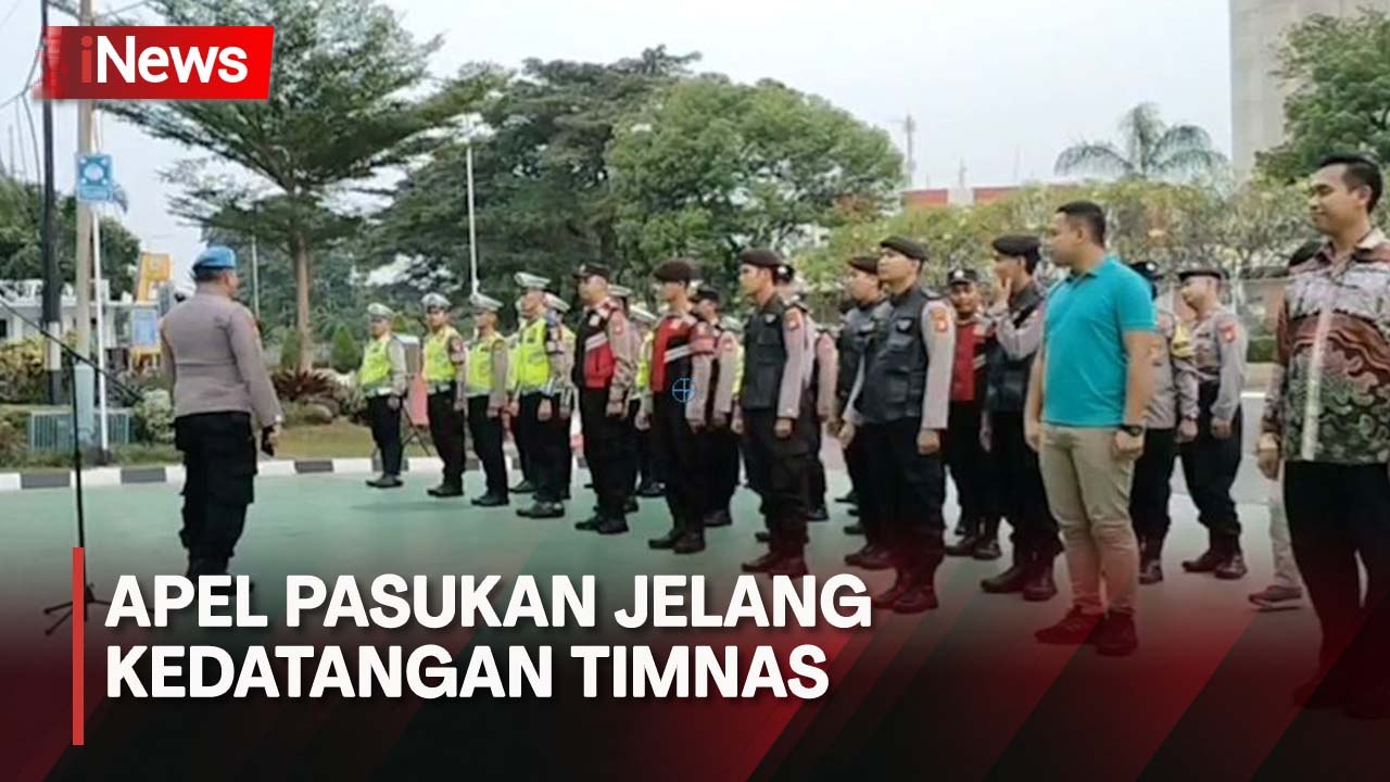 Jelang Kedatangan Timnas, Polisi Apel Pasukan di Bandara Soetta