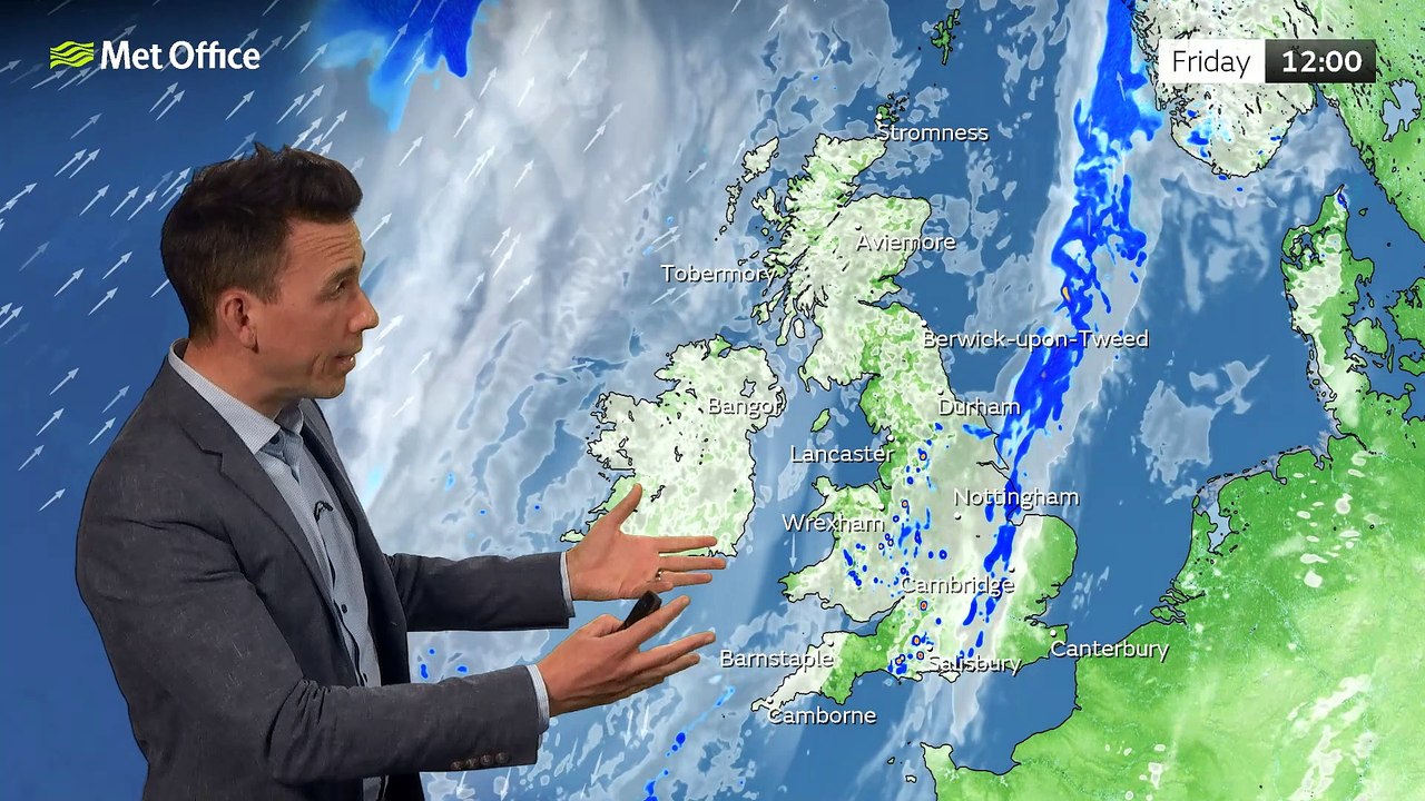 Met Office Evening Weather Forecast 18/05/23 - Some light rain, cloud and clear spells