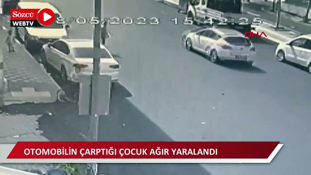 Otomobilin çarptığı çocuk ağır yaralandı; kaza kamerada