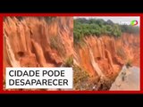 Fortes chuvas geram 'cachoeira de lama' em voçoroca no Maranhão