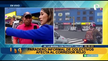 Paradero informal de colectivos afecta al Corredor Rojo en la avenida La Marina