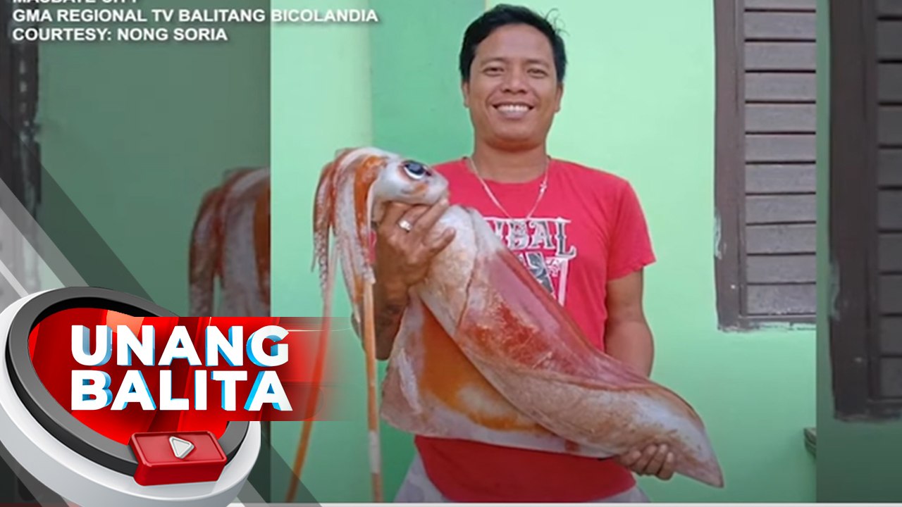 Higanteng pusit, nahuli ng mga mangingisda | UB