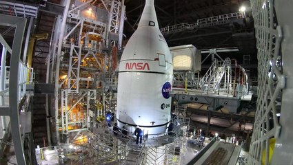Time-Lapse Of Massive Artemis 1 Rocket Stacked By NASA
