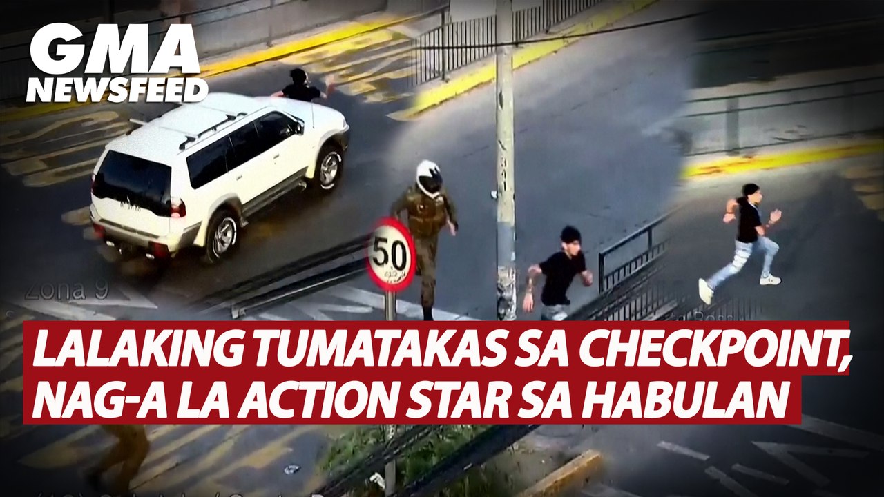 Lalaking tumatakas sa checkpoint, nag-a la action star sa habulan | GMA ...