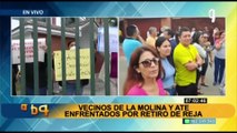 Vecinos de La Molina y Ate enfrentados por el retiro de una reja