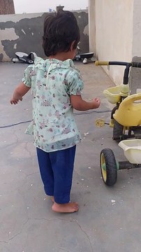 Cute Trishu wants to wear slippers & asking father to do -dm