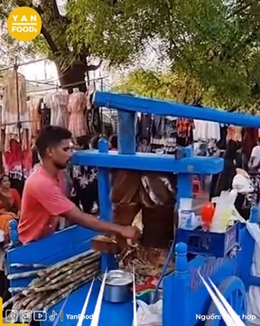 Đúng là chỉ có ở Ấn Độ, cái gì cũng “chạy bằng cơm” : Ép nước mía phải chạy vòng vòng, làm nước lên men phải đạp lên